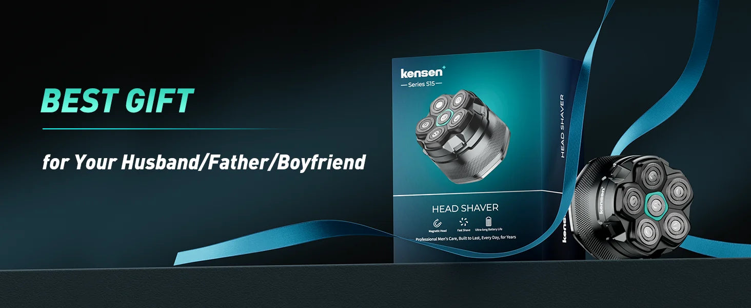 KENSEN rasoir électrique pour hommes chauve 6D rasoir magnétique tondeuse à cheveux USB Rechargeable affichage LED rasage humide/sec rasoir à barbe
