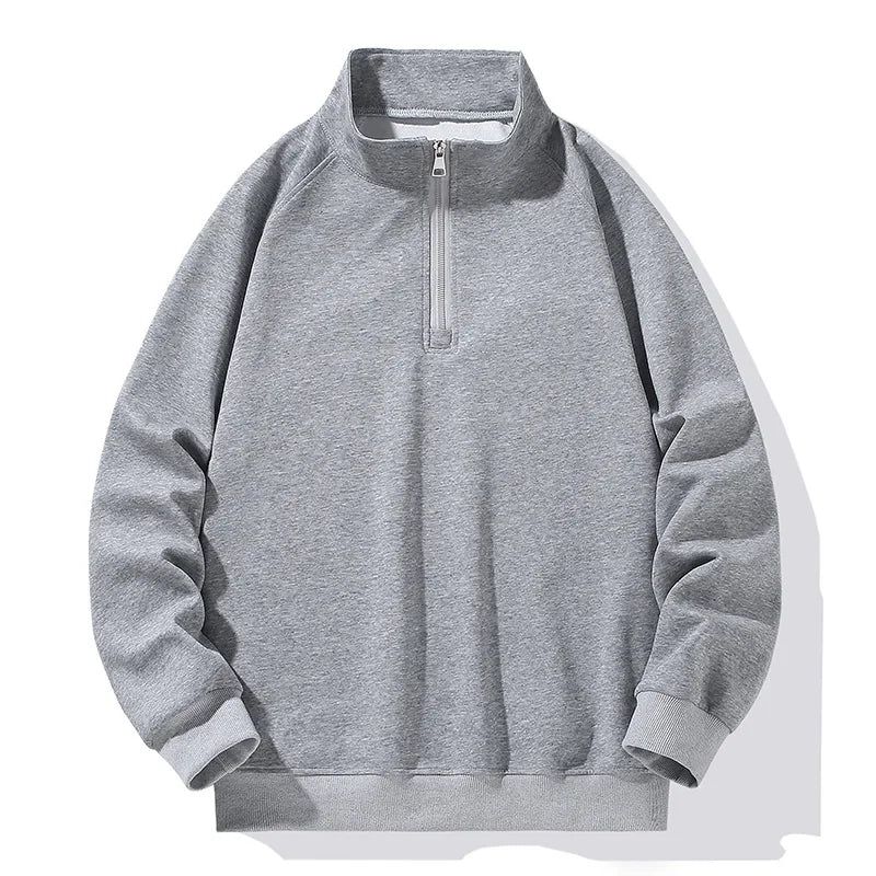 Sweat-Shirt à Demi Col Roulé pour Homme, Vêtement de Grande Taille, à Manches sulf, avec Fermeture Éclair, Adapté au Printemps et Automne, 10XL