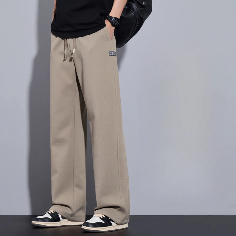 Pantalon droit décontracté pour homme, vêtements de proximité, streetwear uni, nouveau, printemps 2025, fjZG9860