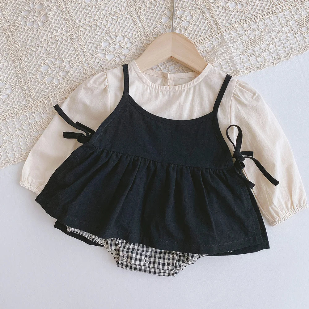 Melario printemps bébé Plaid salopette robe costume bébé une pièce barboteuse ramper vêtements soeur costume fille vêtements bébé filles robes