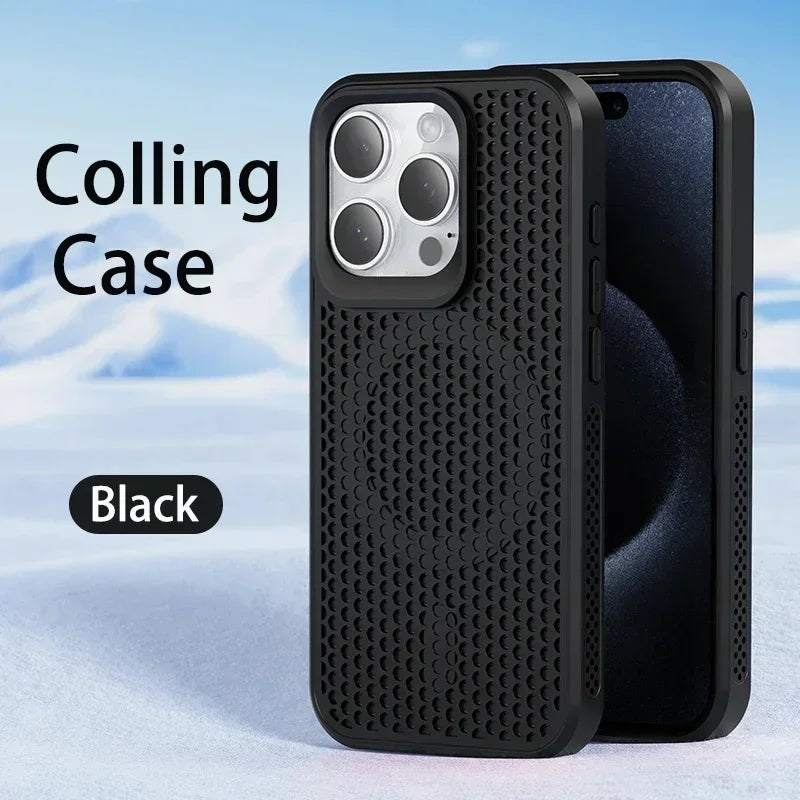 Coque de téléphone à Dissipation thermique et rafraîchissante, étui magnétique arrière rigide et respirant pour iPhone 17 16 15 14 13 12 11 Pro Max Plus pour Magsafe