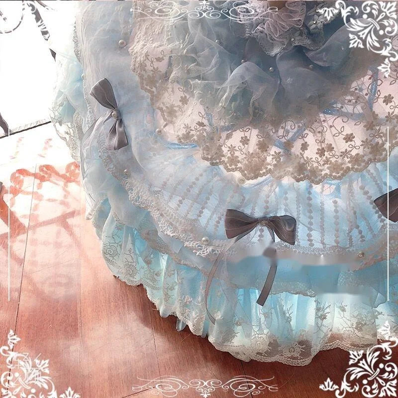 Lolita-Parapluie en dentelle fait main pour fête, fleur de printemps, fête de mariage, parasol Versailles, casque d'écoute, El Principito