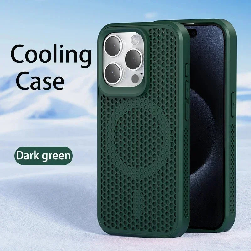 Coque de téléphone à Dissipation thermique et rafraîchissante, étui magnétique arrière rigide et respirant pour iPhone 17 16 15 14 13 12 11 Pro Max Plus pour Magsafe