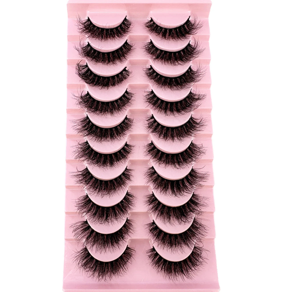 10 paires de Faux Cils 8D en vison naturel, Volume dramatique, Extension de Faux Cils, vente en gros, outil de maquillage