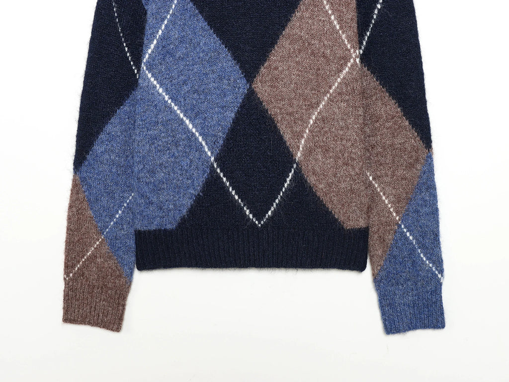 Pull tendance décontracté KONDALA pour femme, pull élégant en tricot losanges, mode printemps 2026, vacances, chic, pull féminin
