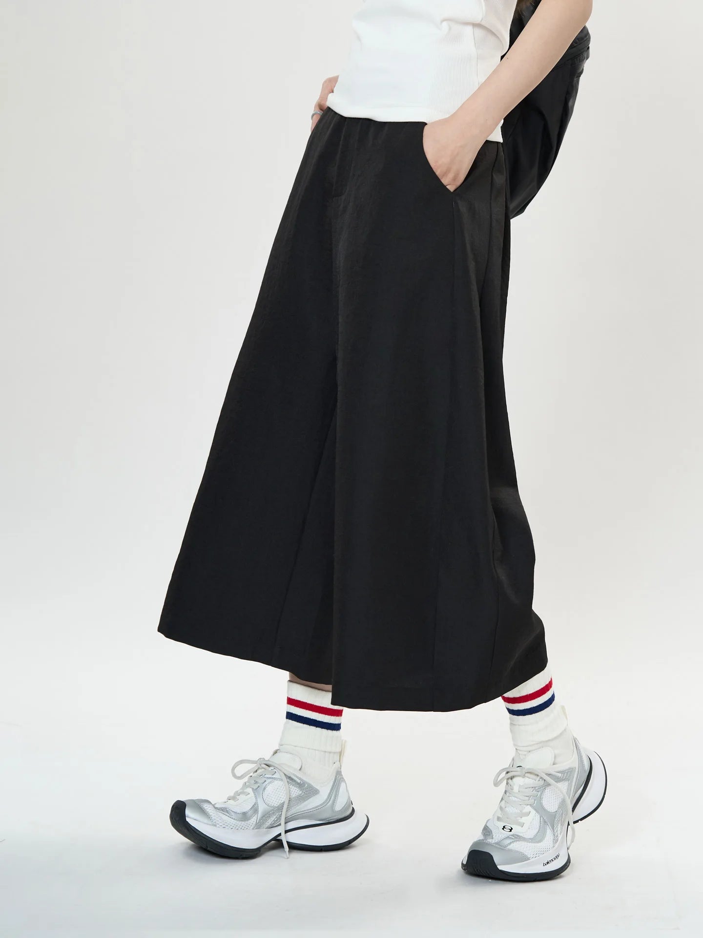 Pantalon de printemps taille haute à jambes larges pour femmes, décontracté, couleur unie, coupe ample
