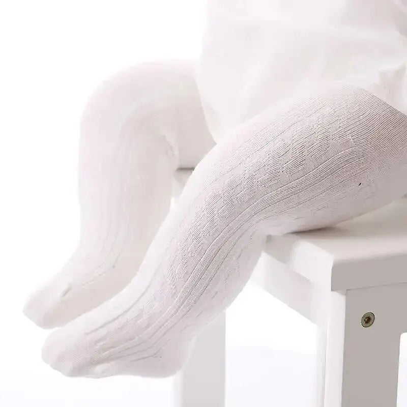 Collants tricotés en maille pour bébés filles, mignons, en coton, taille haute, respirants, pour tout-petits de 0 à 6 ans, printemps-automne
