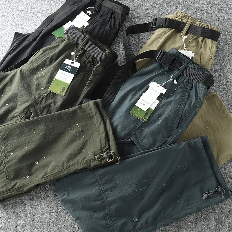 Pantalon cargo multi-poches pour homme, coupe-vent, imperméable, équipement de chasse, trekking, printemps, extérieur, skip fjj