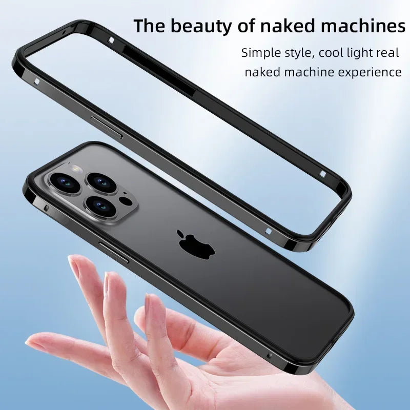 Étuis de téléphone en métal et aluminium, cadre hybride en Silicone, pour iPhone 17 16 15 Pro Max 14 13 12, pare-chocs à meilleure chaleur