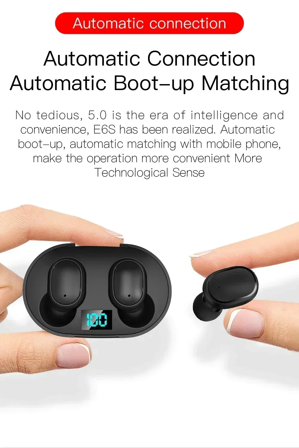 E6S sans fil Bluetooth écouteurs TWS Bluetooth casque sans fil écouteurs antibruit avec Microphone casque