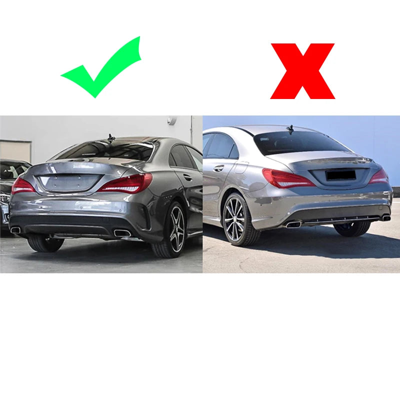 MagicKit pour Mercedes Benz AMG W117 C117 X117 diffuseur arrière avec tuyaux d'échappement CLA260 CLA45 brillant à lèvres de pare-chocs arrière noir