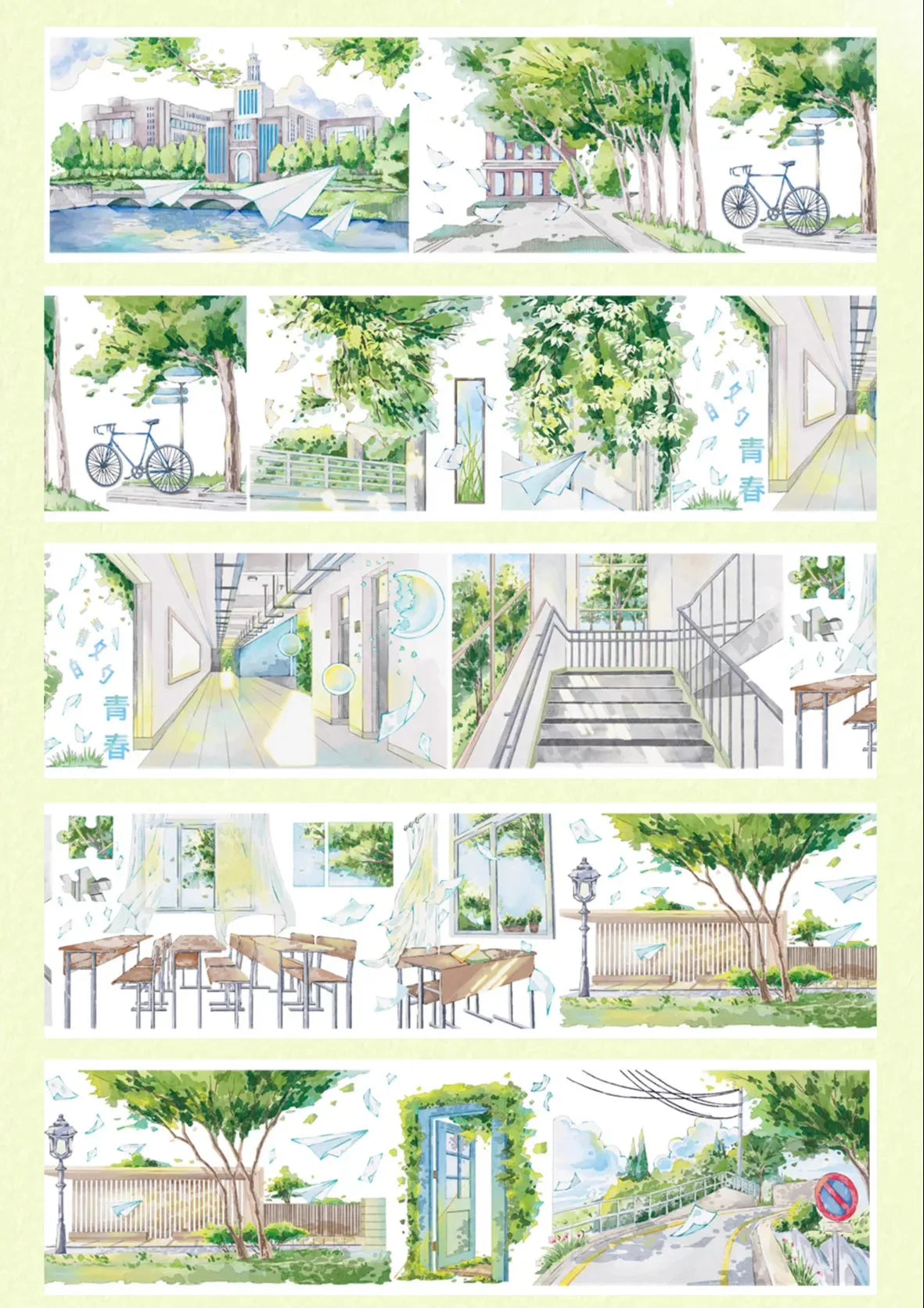 Ruban adhésif Washi doré pour animaux de compagnie, nouvelle Villa de montagne Shian, forêt de printemps, Littlefox, forêt des neiges, blanc, automne