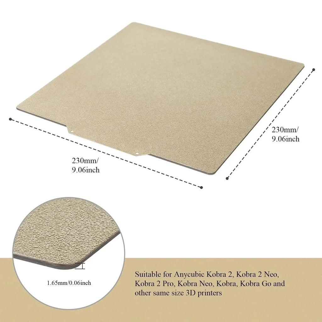 Plaque de construction feuille PEI magnétique Flexible lit chauffant ressort PEI acier 120/150/150/220/235/310/400mm pour ELEGOO/Kobra/Ender3 Cr10