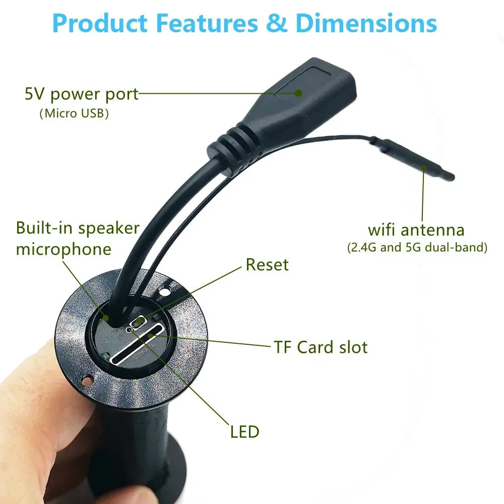 1080P Tuya vie intelligente maison visionneuse numérique Peepholes porte caméra oeil WiFi IR Vision nocturne porte oeil caméra Ir 5G 16mm plus petit