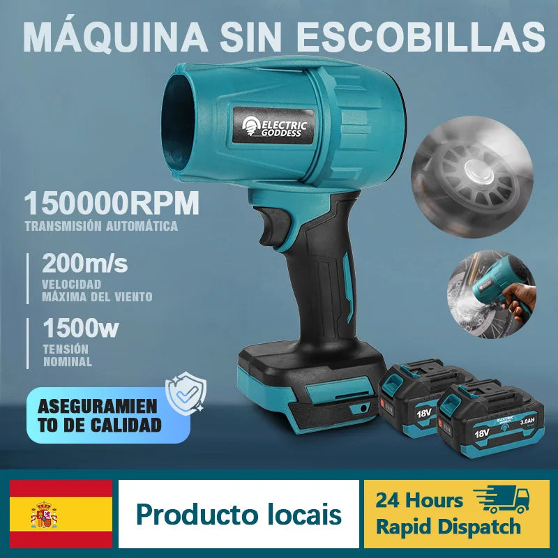 Makita – ventilateur d'air puissant sans balais, 1500W, électrique sans fil, Mini souffleur d'air portatif, outil électrique pour broche de batterie 18V