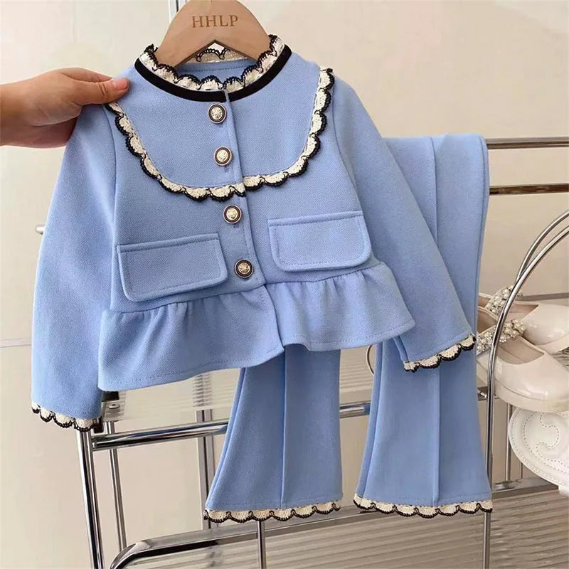 Ensemble pantalon pour filles de 1 à 10 ans, 2 pièces, manches longues, vêtements de survêtement, tenues mignonnes pour bébé, nouvelle collection printemps 2024