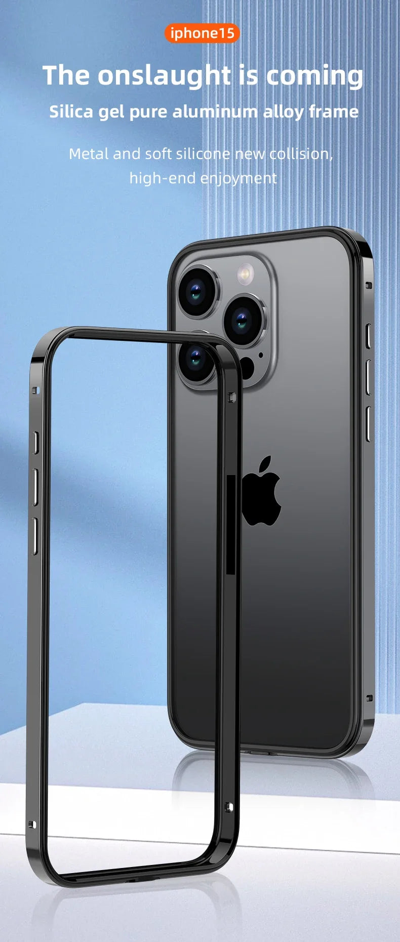 Étuis de téléphone en métal et aluminium, cadre hybride en Silicone, pour iPhone 17 16 15 Pro Max 14 13 12, pare-chocs à meilleure chaleur