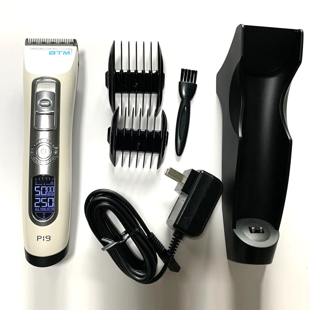 BTM P19 tondeuse à cheveux professionnelle tondeuse à cheveux pour Salon de coiffure ensemble de coupe de cheveux électrique Rechargeable hommes Machine de coupe de cheveux