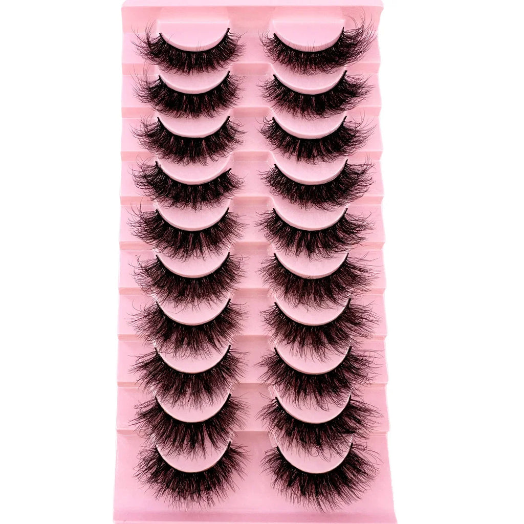 10 paires de Faux Cils 8D en vison naturel, Volume dramatique, Extension de Faux Cils, vente en gros, outil de maquillage