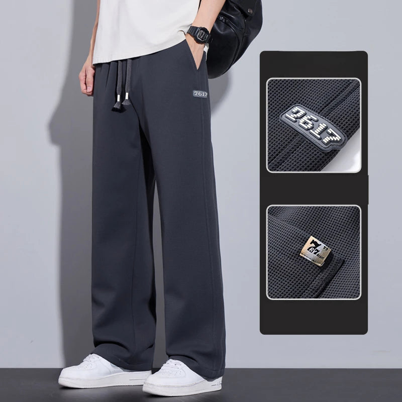 Pantalon droit décontracté pour homme, vêtements de proximité, streetwear uni, nouveau, printemps 2025, fjZG9860