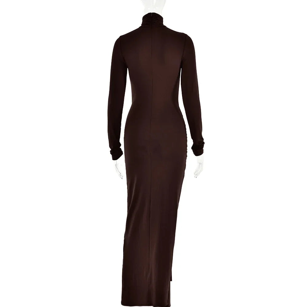 Tossy-Robe Longue Plissée à Manches sulfpour Femme, Tenue de Soirée Slim, à Lacets, Couleur Unie, Nouvelle Collection Printemps 2024