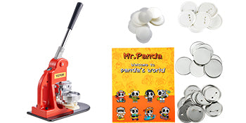 SucceBuy 25/32/58/75MM Machine de fabrication de badges broche de bouton de bricolage avec 500 pièces pièces gratuites Kit de presse cercle fabrication outil de fabrication de boutons