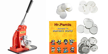 SucceBuy 25/32/58/75MM Machine de fabrication de badges broche de bouton de bricolage avec 500 pièces pièces gratuites Kit de presse cercle fabrication outil de fabrication de boutons