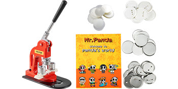 SucceBuy 25/32/58/75MM Machine de fabrication de badges broche de bouton de bricolage avec 500 pièces pièces gratuites Kit de presse cercle fabrication outil de fabrication de boutons