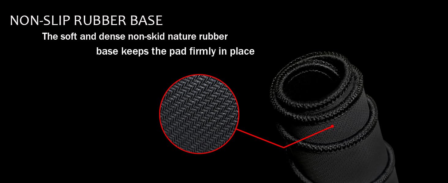 Grand tapis de souris, tapis de souris imperméable avec bord cousu, tapis de souris XXL antidérapant noir pour ordinateur, bureau et maison