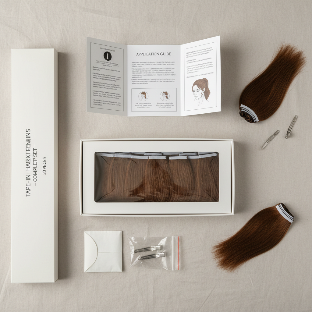 Extensions Tape Adhésives Invisibles - 20 Bandes Cheveux Remy