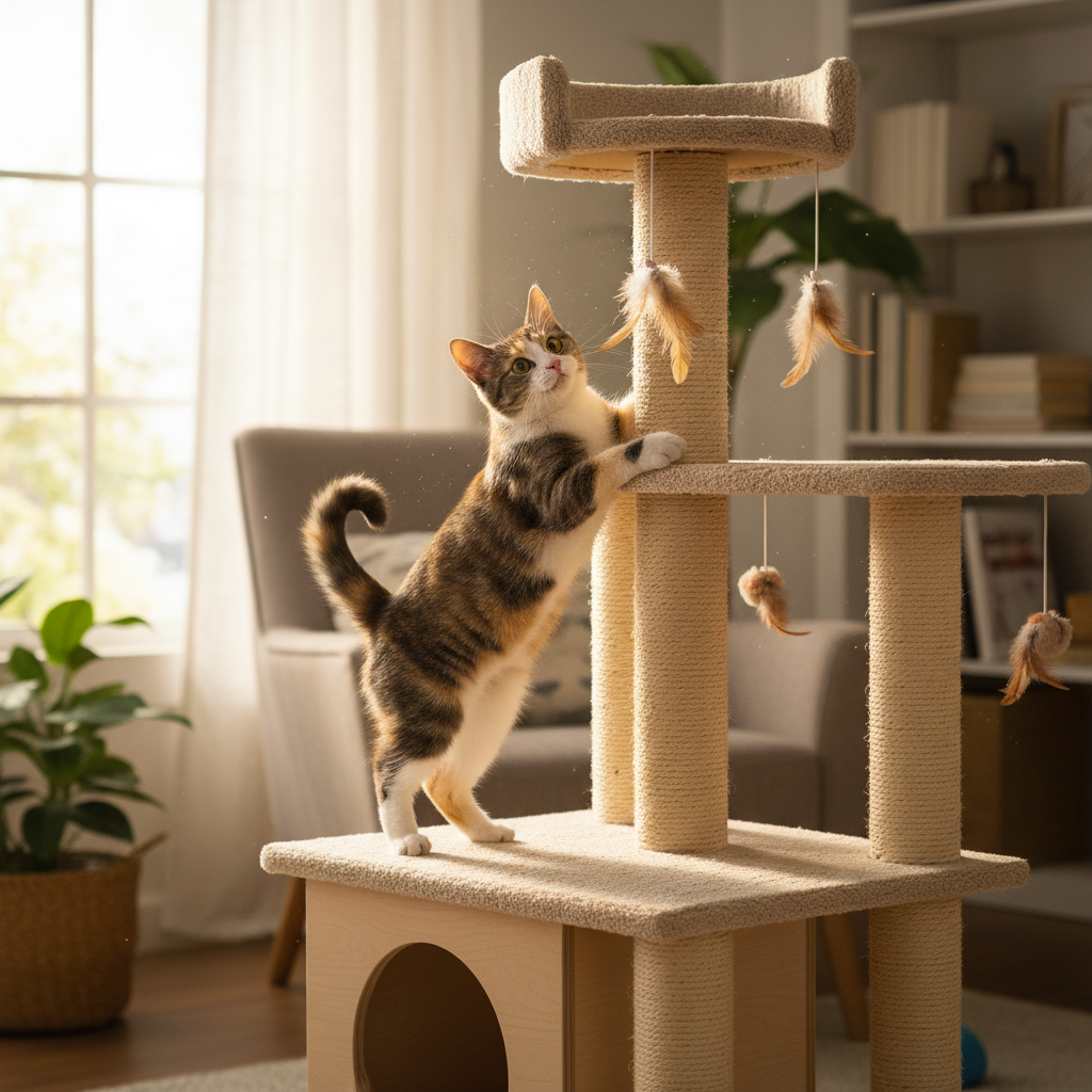 Arbre à Chat Multi-Niveaux avec Griffoir