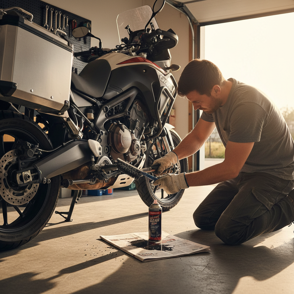 Kit Nettoyage Chaîne Moto - Brosses Professionnelles et Lubrifiant