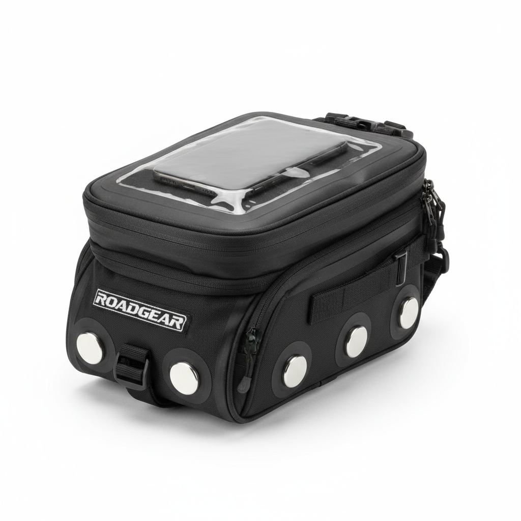 Sacoche Réservoir Moto Magnétique - Étanche avec Poche Smartphone