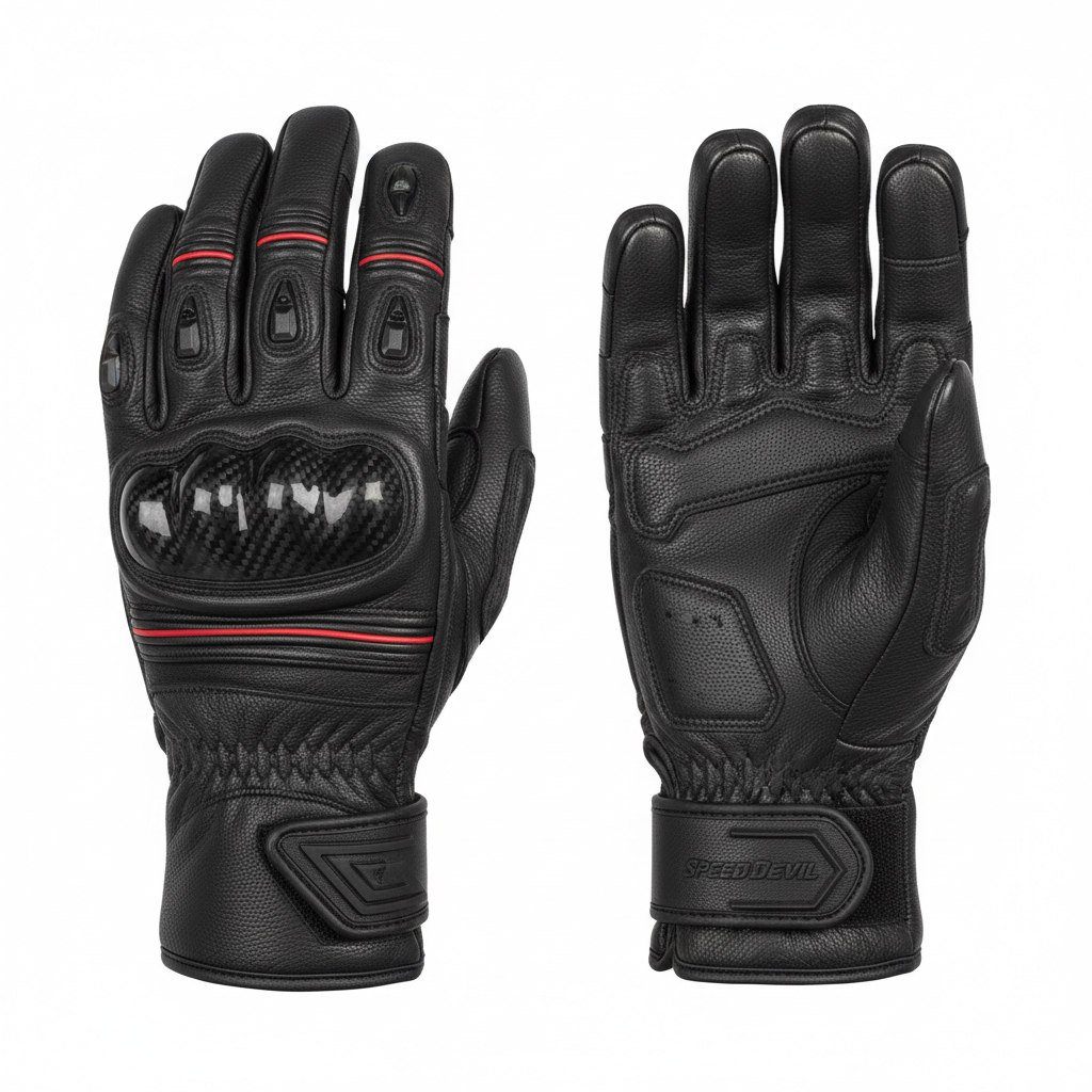 Gants Moto Cuir Renforcés - Protection Carbone Tactiles