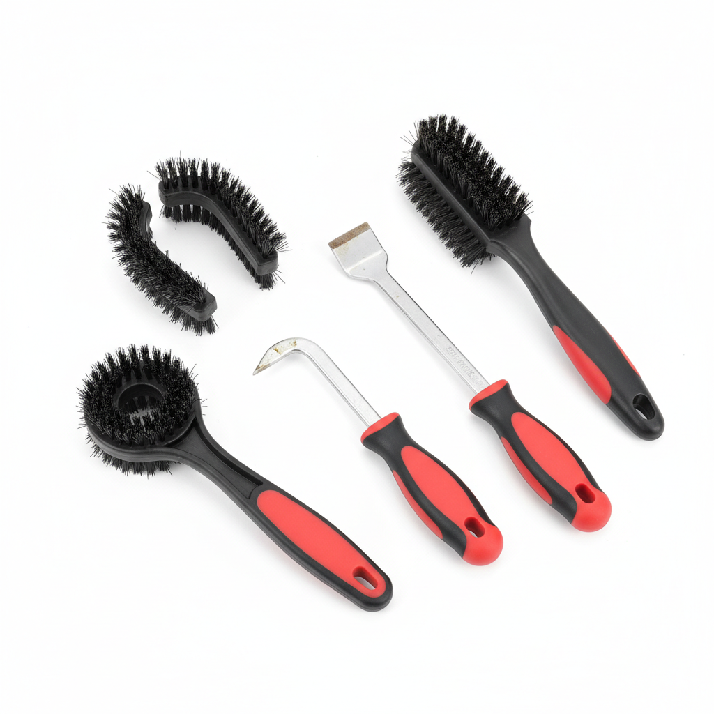 Kit Nettoyage Chaîne Moto - Brosses Professionnelles et Lubrifiant