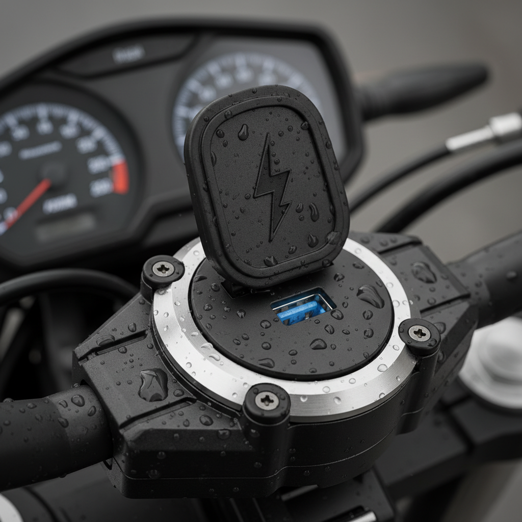 Support Smartphone Moto avec Chargeur USB - Étanche Rotation 360°