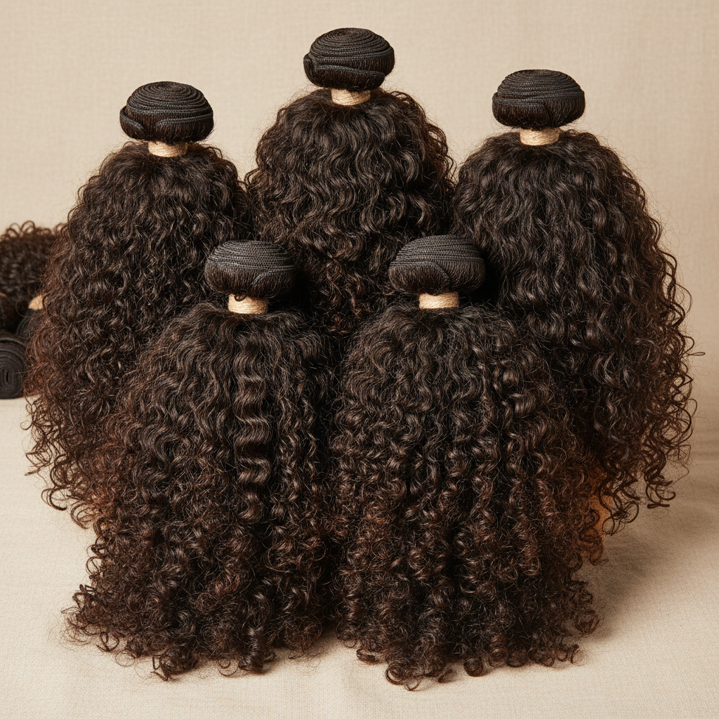 Tissage Cheveux Bouclés Naturels - 3 Bundles Vierges Brésiliens