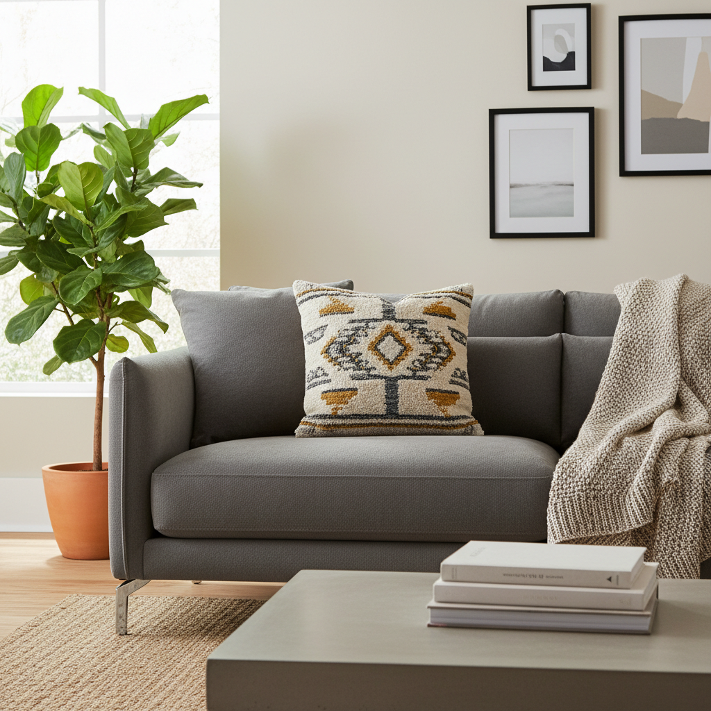 Coussin Décoratif Scandinave - Motif Géométrique