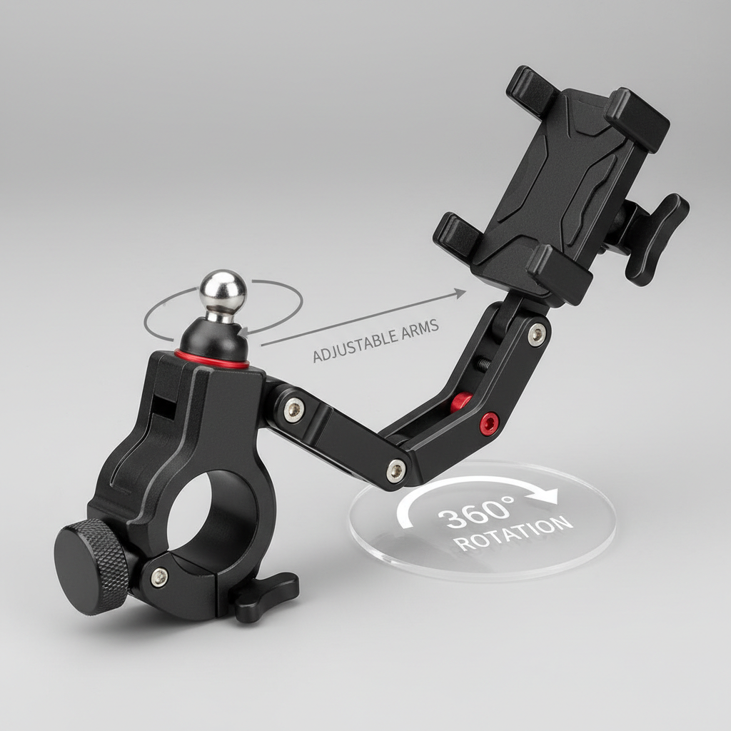 Support Smartphone Moto avec Chargeur USB - Étanche Rotation 360°