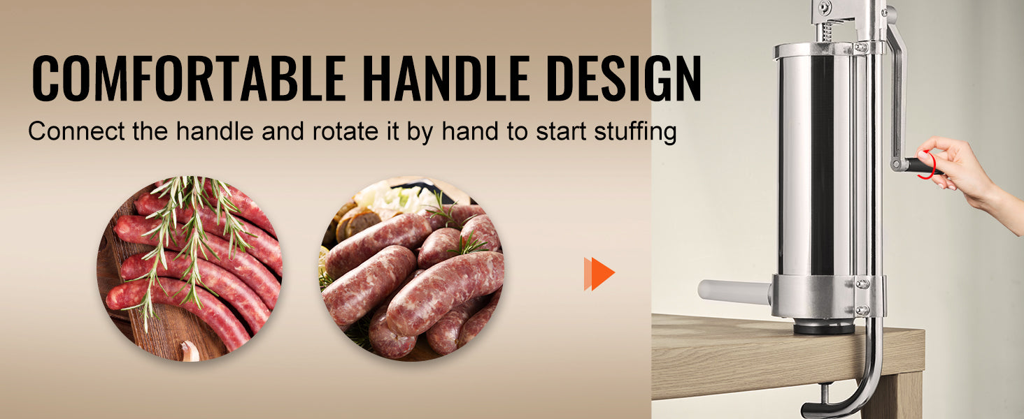 SucceBuy – remplisseur de saucisses Vertical, capacité de 1.5/3l, processeurs de remplissage alimentaire avec 3 Tubes de farce, accessoires de cuisine, appareil ménager